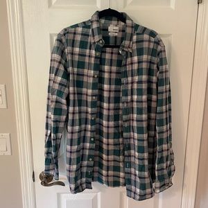 Men’s Green Plaid Flannel Shirt
